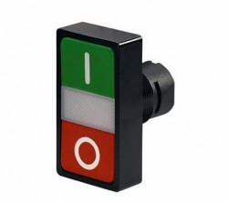 Botão duplo com sinalizador Vermelho /Verde Elfin 020PDRVGGS
