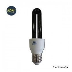 Lâmpada fluorescente economizadora 15W E27 2U luz negra EDM 35735